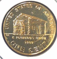 24k gold-plated 2009 Lincoln penny