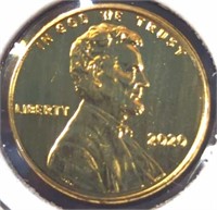24k gold-plated 2020. Lincoln penny