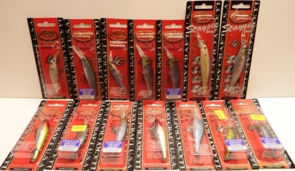 (14) Lucky Craft Bevy Shad & Pointer Fishing Lures