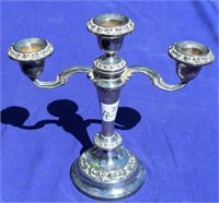 3 branch candle stick, silver plated