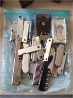 Bag Of Corkscrews And Pocket Knives