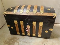 Wonderful Redone Antique Trunk With Key