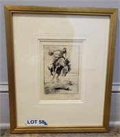 Original Etching "High & Wild" by E.W. Gollings