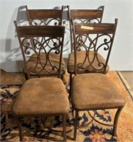 Four Metal Dining Side Chairs