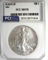 1994 Silver Eagle MS70 LISTS $11000