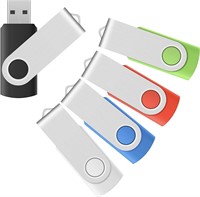 2 GB USB Flash Drive, Multicolor 5 Pack