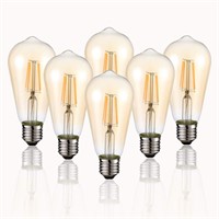 HESSION Vintage Edison LED Bulb, 6-Pack ST58 E26 B