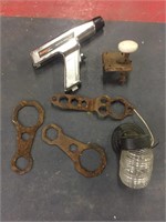 Vintage tools light and door handle