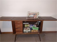 Necchi Sewing Machine with Cabinet