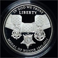2011 Medal of Honor Proof Silver Dollar MIB