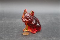 Fenton Amberina Art Glass Bull Dog