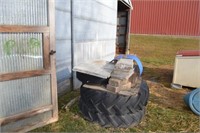 2 Tractor Tires w/fluid, fit D-15 Per Seller