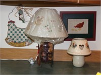 Glass Jar Lamp w/ Shade, Rooster Pictures & ..