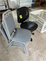 4 straight chairs - office chair