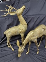 Brass Buck and Doe Statuary made in Korea all