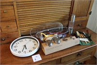 Clock and Kitchen Items
