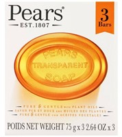 Pears Transparent Soap with Plant Oils, 3 Bars ...