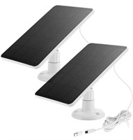 2 Pack Solar Panel for Outdoor Camera Micro USB &