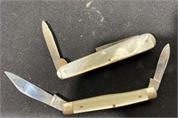 (2) PEARL HANDLE - DOUBLE BLADED KNIVES