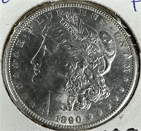 1890 Silver Morgan Dollar AU