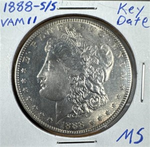 1888-S/S VAM11 Silver Morgan Dollar (Key Date) MS