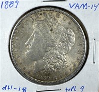 1889 VAM14 Silver Morgan Dollar