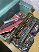 Toolbox full of wrenches, sockets, screwdrivers,