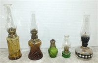 5 SMALL OIL LAMPS