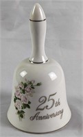 Papel 25th Wedding Anniversary Porcelain Bell