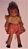 Tiny Little Girl Molded Rubber Doll 3"