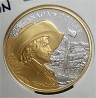 2008 Gold Plated Sterling Silver Proof $1 Dollar