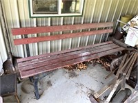 Long Wrought Iron Base Bench #1