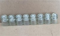 8pc Hemingray Glass Electric Insulators