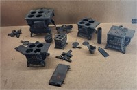 Mini Cast Iron Stoves w/ Misc Pieces