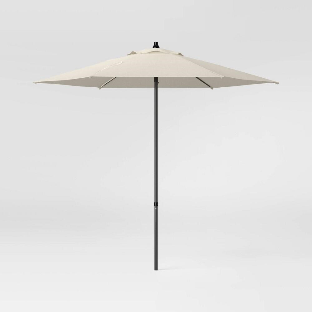 7.5' Round Outdoor Patio Market Umbrella Tan - Roo