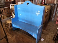 Large Painted High Back Bench
