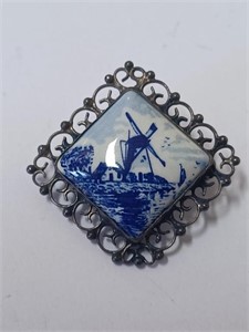 Vtg. Delft Pin, Vtg. Edwardian Tassel Brooch
