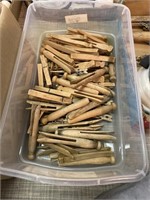 Small tote of clothes pins