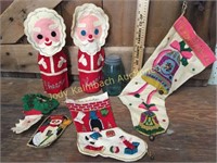 Vintage felt Christmas stockings & decor