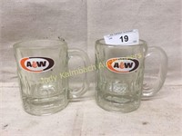2 heavy duty A&W Rootbeer float mugs