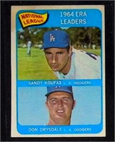 1965 Topps " 1964 ERA Leaders" w/ Koufax BB Card