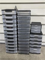 LOT OF BLACK STORAGE CONTAINERS