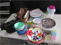 bowls,plates,basket,shoes & items