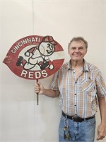 Vintage Cincinnati Reds Yard Sign  16 x 23 1/2" L