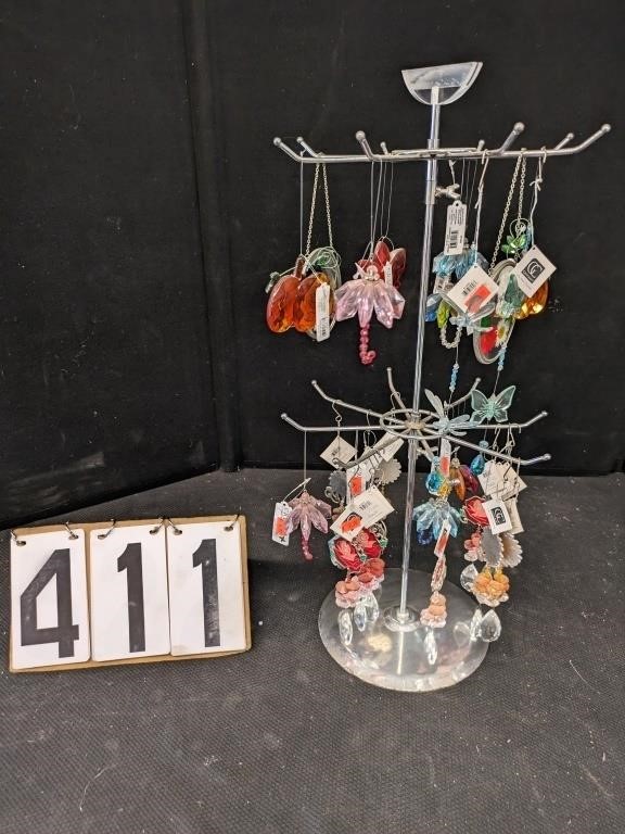 26 Assorted Ornaments & Display Rack