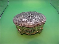 Small Vtg Jewelry Box with Ballerina 4&1/4" Wide