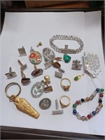 Costume Jewelry Lot to Include Key Chain,
