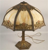 PERIOD ART NOUVEAU SLAG GLASS DOME LAMP