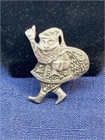 Sterling silver Santa brooch