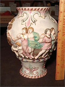 .8" Porcelain Early Capodimonte Figural Vase.